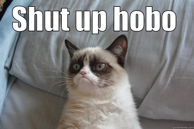 SHUT UP HOBO  Grumpy Cat