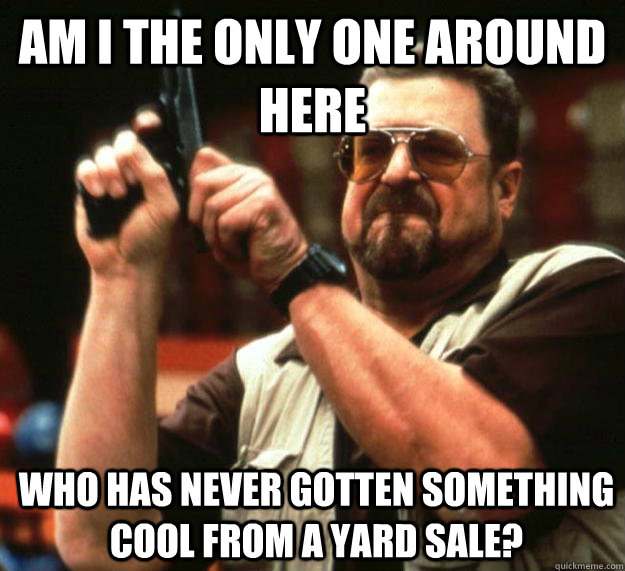 am I the only one around here who has never gotten something cool from a yard sale?   Angry Walter