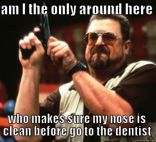 AM I THE ONLY AROUND HERE  WHO MAKES SURE MY NOSE IS CLEAN BEFORE GO TO THE DENTIST Am I The Only One Around Here