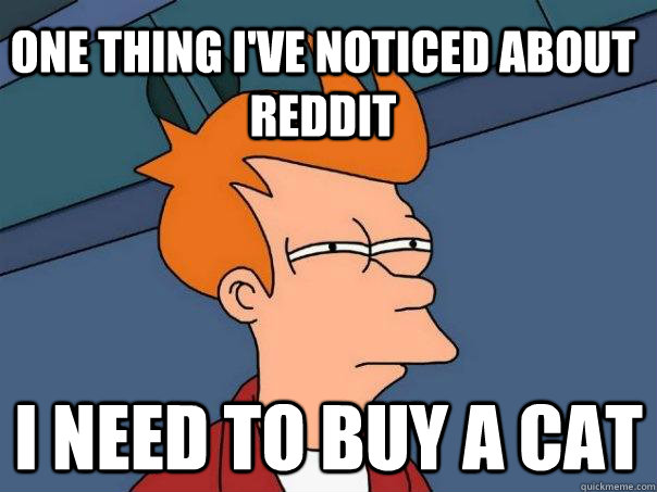 One thing i've noticed about reddit I need to buy a cat - One thing i've noticed about reddit I need to buy a cat  Futurama Fry