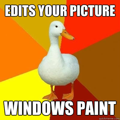 Edits your picture Windows paint  Tech Impaired Duck