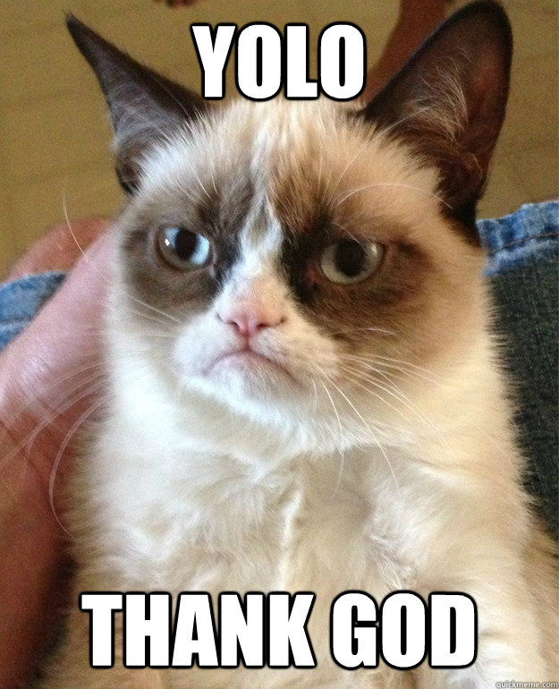 YOLO Thank God  Grumpy Cat