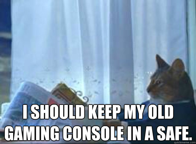 I should keep my old gaming console in a safe.   I should buy a boat cat