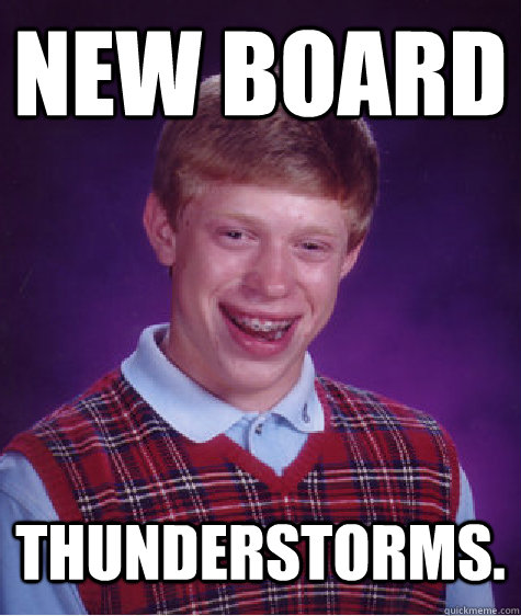 New board thunderstorms.  Bad Luck Brian