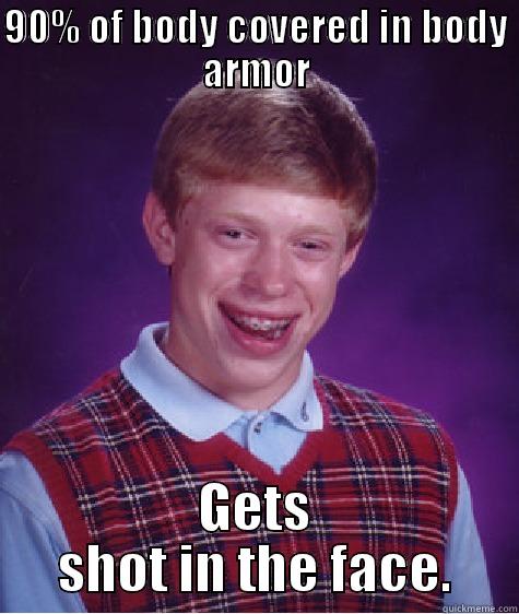 Army Dad - 90% OF BODY COVERED IN BODY ARMOR GETS SHOT IN THE FACE. Bad Luck Brian