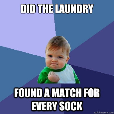 Did the laundry Found a match for every sock  Success Kid