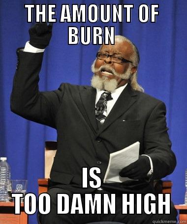 THE AMOUNT OF BURN IS TOO DAMN HIGH The Rent Is Too Damn High