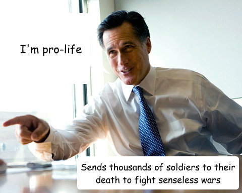 I'm pro-life Sends thousands of soldiers to their death to fight senseless wars  