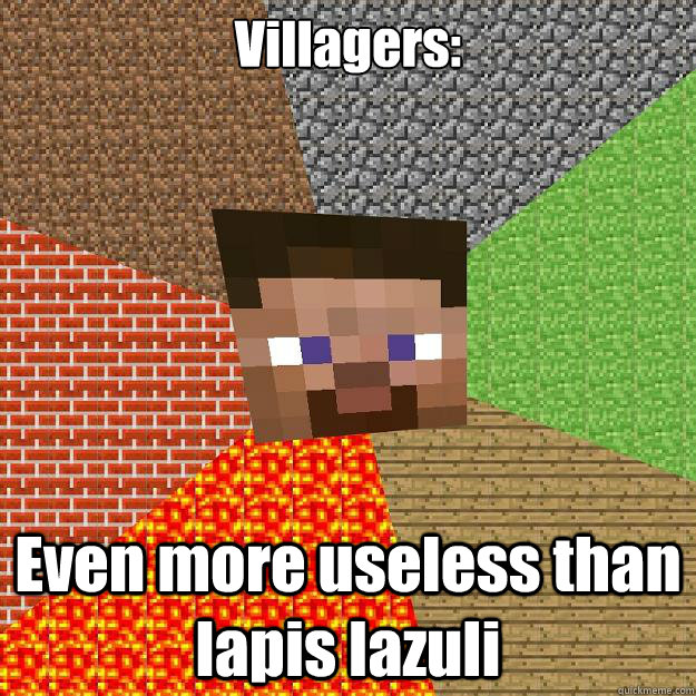 Villagers: Even more useless than lapis lazuli  Minecraft