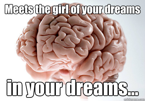 Meets the girl of your dreams in your dreams...  Scumbag Brain