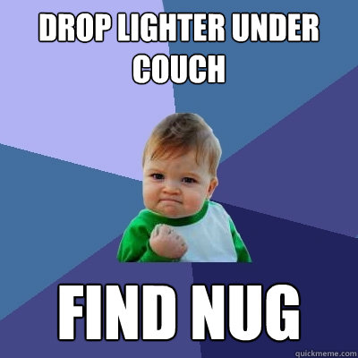 drop lighter under couch find nug  Success Kid