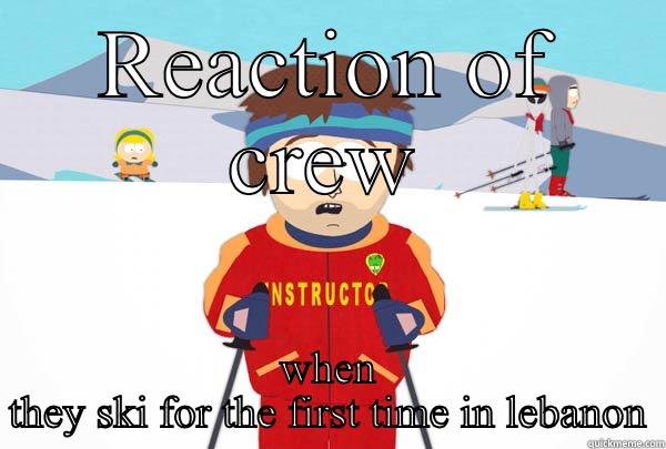 REACTION OF CREW WHEN THEY SKI FOR THE FIRST TIME IN LEBANON Super Cool Ski Instructor