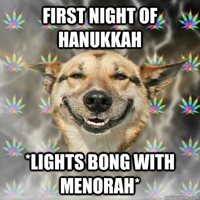 First night of hanukkah *lights bong with menorah*  Stoner Dog