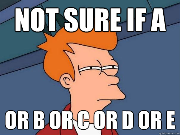 not sure if A or B or C or D or E  Futurama Fry