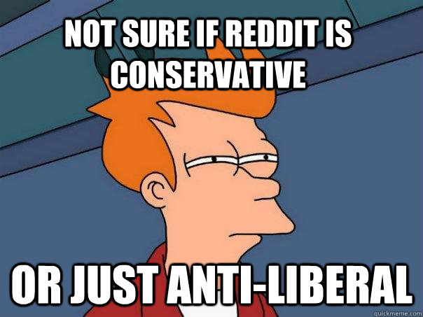 not sure if reddit is conservative or just anti-liberal - not sure if reddit is conservative or just anti-liberal  Futurama Fry