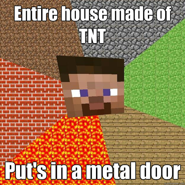 Entire house made of TNT Put's in a metal door - Entire house made of TNT Put's in a metal door  Minecraft