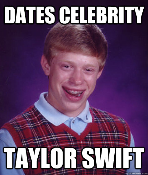 Dates celebrity Taylor Swift  Bad Luck Brian