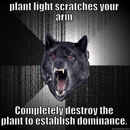 PLANT LIGHT SCRATCHES YOUR ARM COMPLETELY DESTROY THE PLANT TO ESTABLISH DOMINANCE. Insanity Wolf