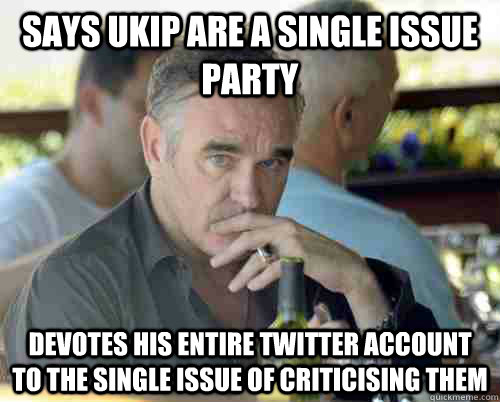 says ukip are a single issue party devotes his entire twitter account to the single issue of criticising them - says ukip are a single issue party devotes his entire twitter account to the single issue of criticising them  gareth baines