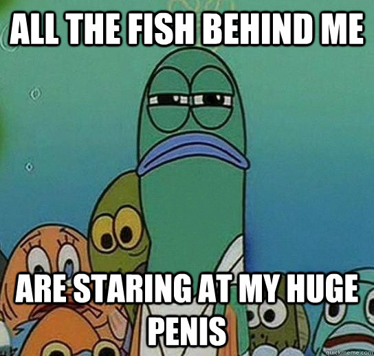 all the fish behind me are staring at my huge penis  Serious fish SpongeBob