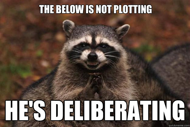 The below is not plotting He's deliberating - The below is not plotting He's deliberating  Evil Plotting Raccoon