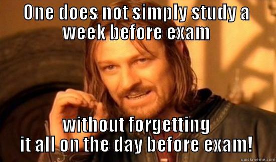 trying to be a theta - ONE DOES NOT SIMPLY STUDY A WEEK BEFORE EXAM WITHOUT FORGETTING IT ALL ON THE DAY BEFORE EXAM! Boromir