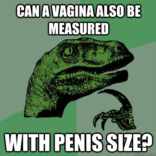 Can a vagina also be measured with penis size? - Can a vagina also be measured with penis size?  Philosoraptor