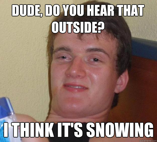 Dude, do you hear that outside? I think it's snowing - Dude, do you hear that outside? I think it's snowing  10 Guy