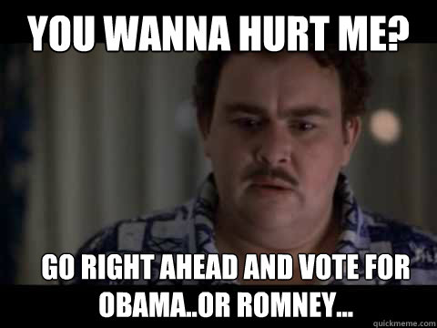 You wanna hurt me? Go right ahead and vote for Obama..or Romney... - You wanna hurt me? Go right ahead and vote for Obama..or Romney...  Crushed Candy