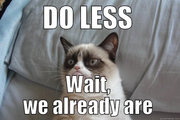 Do Less - DO LESS WAIT, WE ALREADY ARE Grumpy Cat