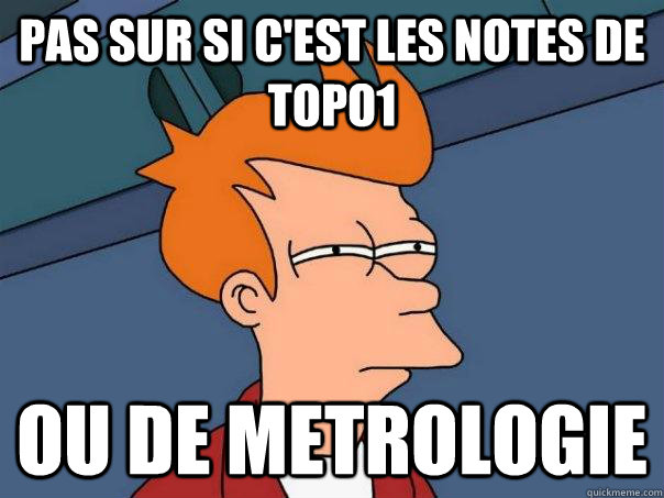 Pas sur si c'est les notes de topo1  ou de metrologie  Futurama Fry