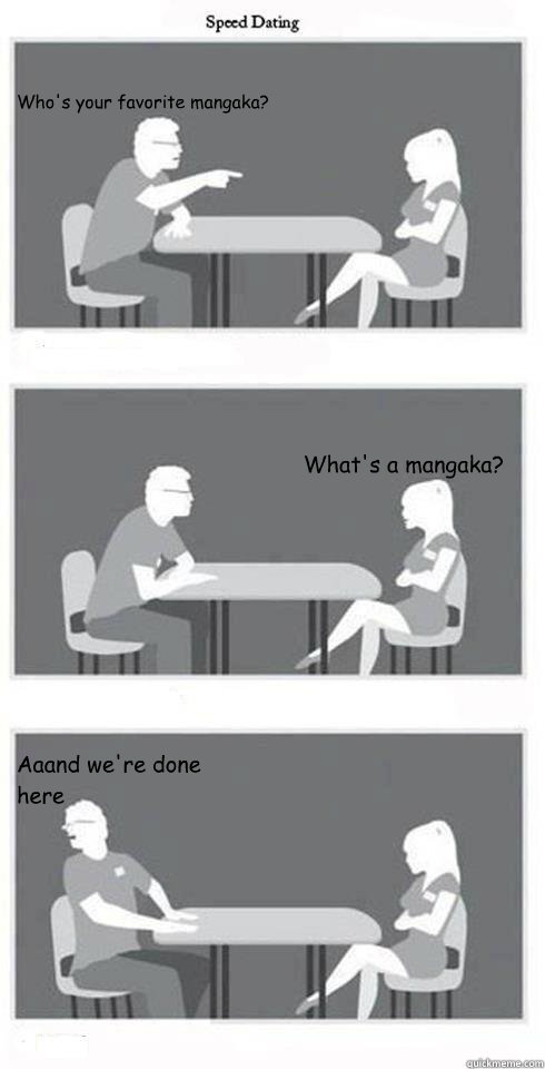 Who's your favorite mangaka? What's a mangaka? Aaand we're done here  Speed Dating