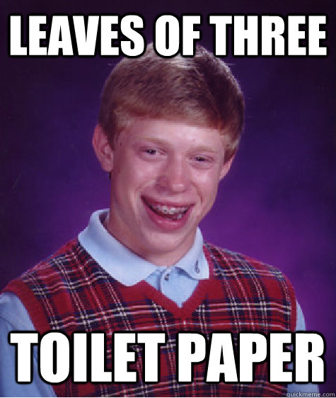 leaves of three Toilet Paper  Bad Luck Brian