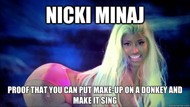 Nicki Minaj Proof that you can put make-up on a donkey and make it sing  Nicki Minaj