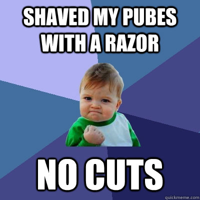 shaved my pubes with a razor no cuts - shaved my pubes with a razor no cuts  Success Kid