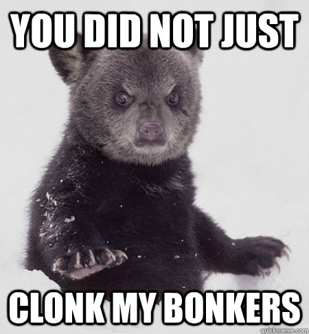 You did not just Clonk my bonkers - You did not just Clonk my bonkers  Clonked Bonkers Bear