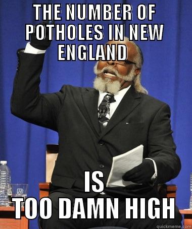 THE NUMBER OF POTHOLES IN NEW ENGLAND  IS TOO DAMN HIGH Jimmy McMillan