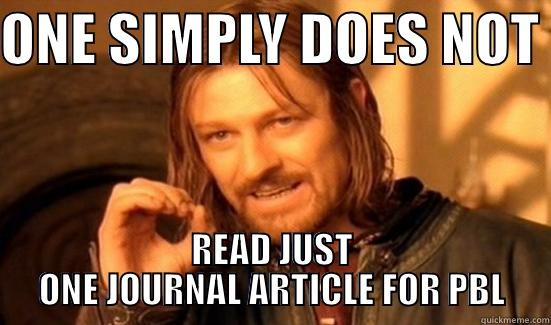 ONE SIMPLY DOES NOT  READ JUST ONE JOURNAL ARTICLE FOR PBL Boromir