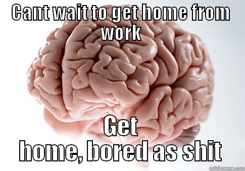 CANT WAIT TO GET HOME FROM WORK GET HOME, BORED AS SHIT Scumbag Brain