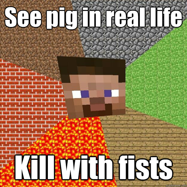 See pig in real life Kill with fists - See pig in real life Kill with fists  Minecraft