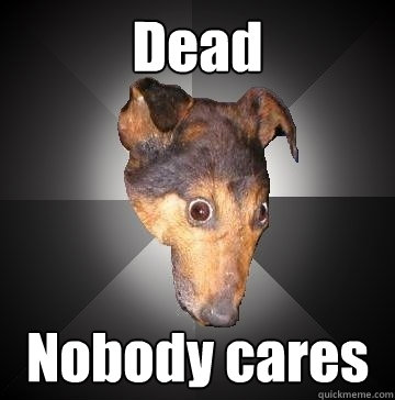 Dead Nobody cares  Depression Dog