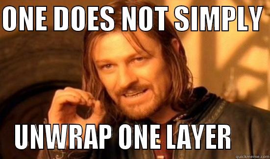 ONE DOES NOT SIMPLY  UNWRAP ONE LAYER     Boromir