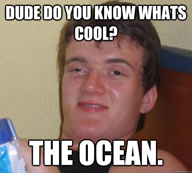 Dude do you know whats cool? the ocean.  10 Guy