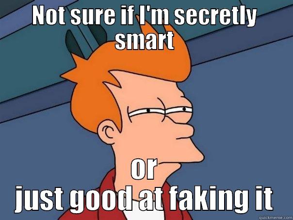 NOT SURE IF I'M SECRETLY SMART OR JUST GOOD AT FAKING IT Futurama Fry