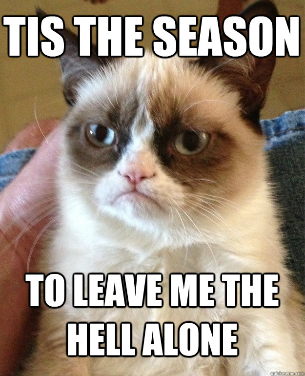 tis the season To leave me the hell alone  Grumpy Cat