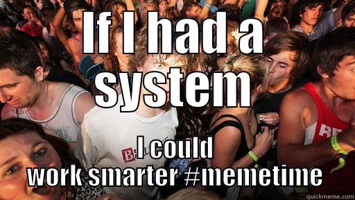 IF I HAD A SYSTEM I COULD WORK SMARTER #MEMETIME Sudden Clarity Clarence