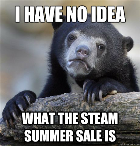 I have no idea what the steam summer sale is  Confession Bear