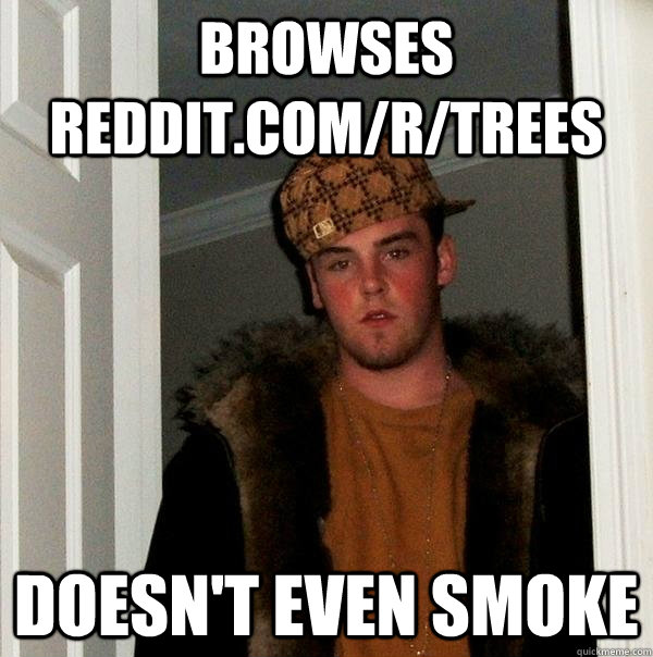 Browses reddit.com/r/trees doesn't even smoke  Scumbag Steve