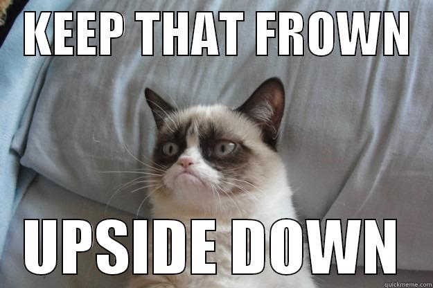   KEEP THAT FROWN   UPSIDE DOWN Grumpy Cat