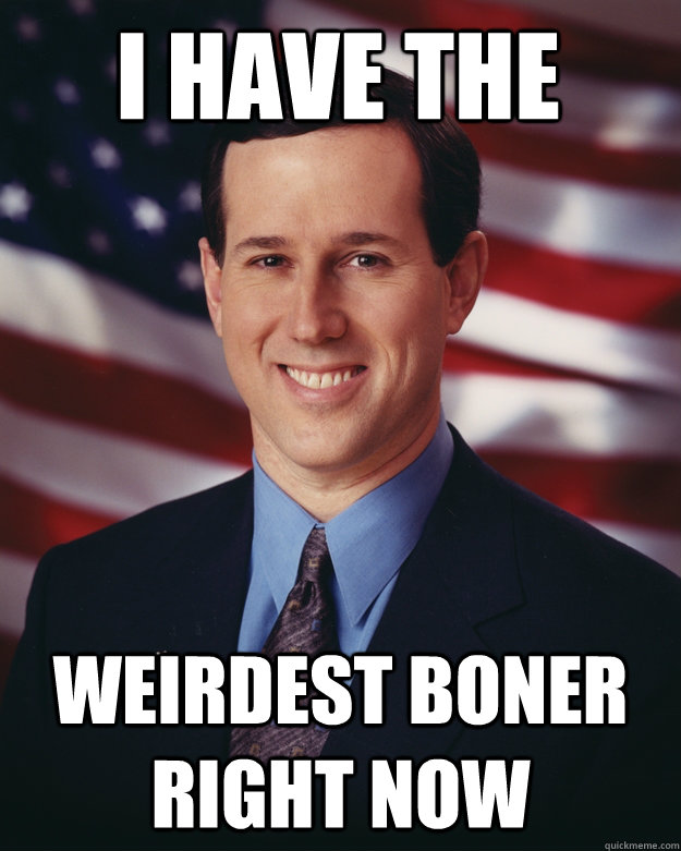 I have the  weirdest boner right now  Rick Santorum